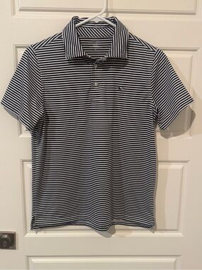Vineyard Vines Navy and White Striped Polo